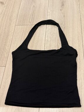 Simple Black Halter Tank Top